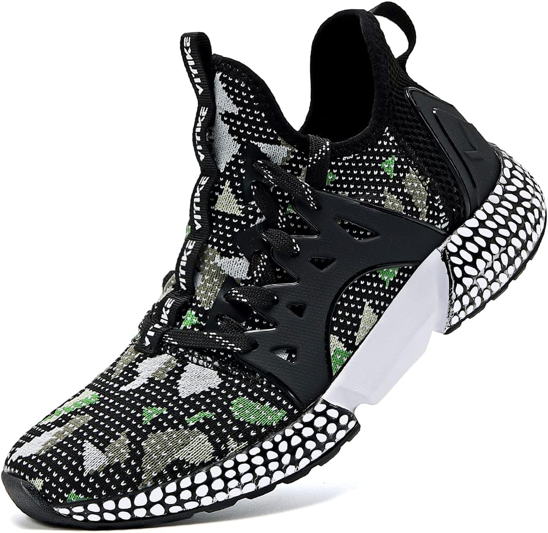 WETIKE Boy's Shoes Mesh Slip on Lightweight Running Sneakers