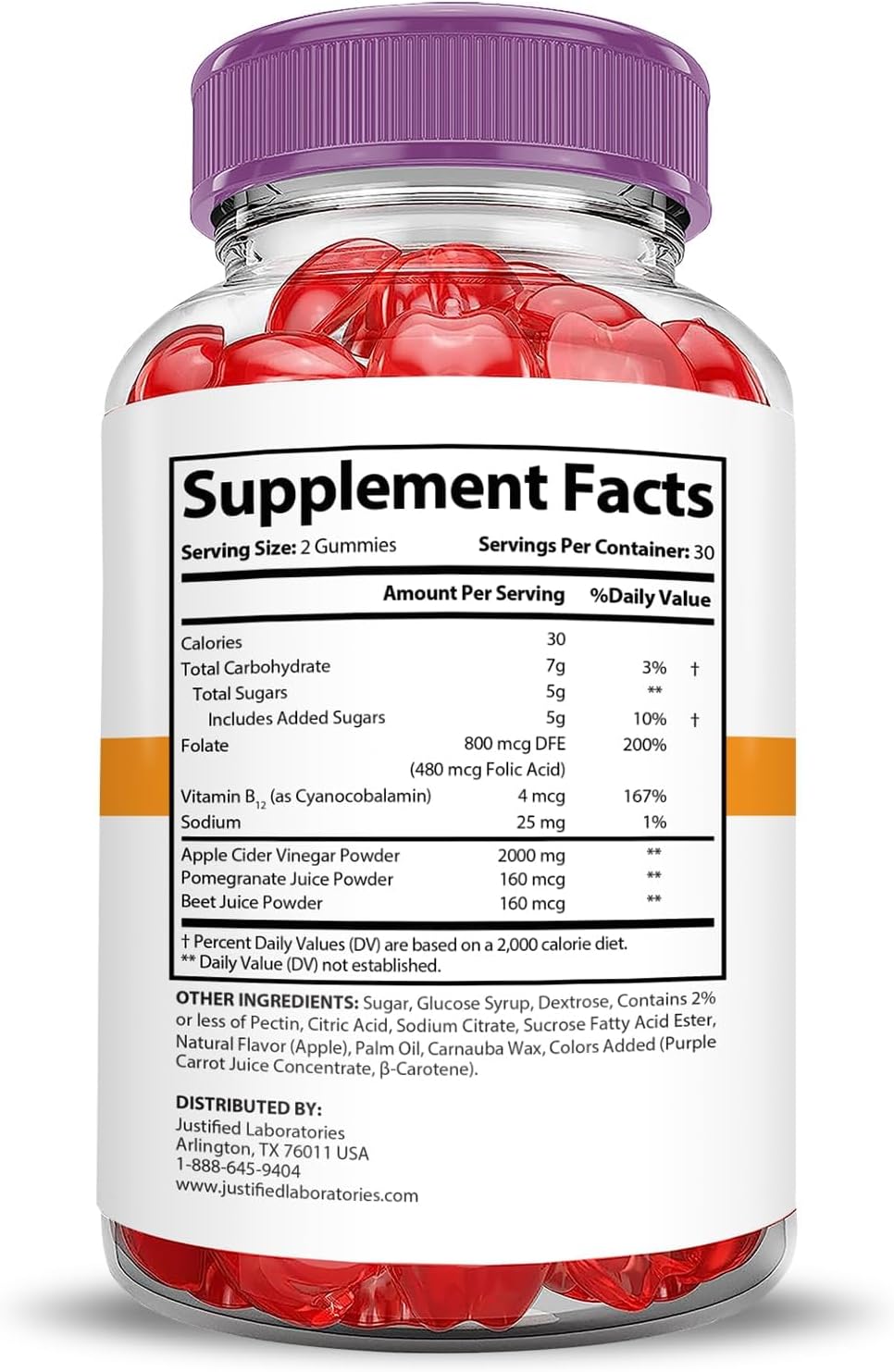 Justified Laboratories (5 Pack Rapid Ripped Keto ACV Gummies Extreme 2000MG Rapidripped Keto Gummies Apple Cider Vinegar Formulated with Pomegranate Beet Juice Powder B12 Vegan Non GMO 300 Gummys