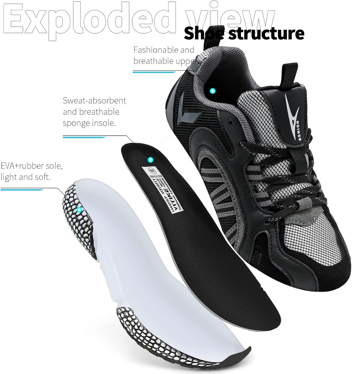 WETIKE Boy's Shoes Mesh Slip on Lightweight Running Sneakers