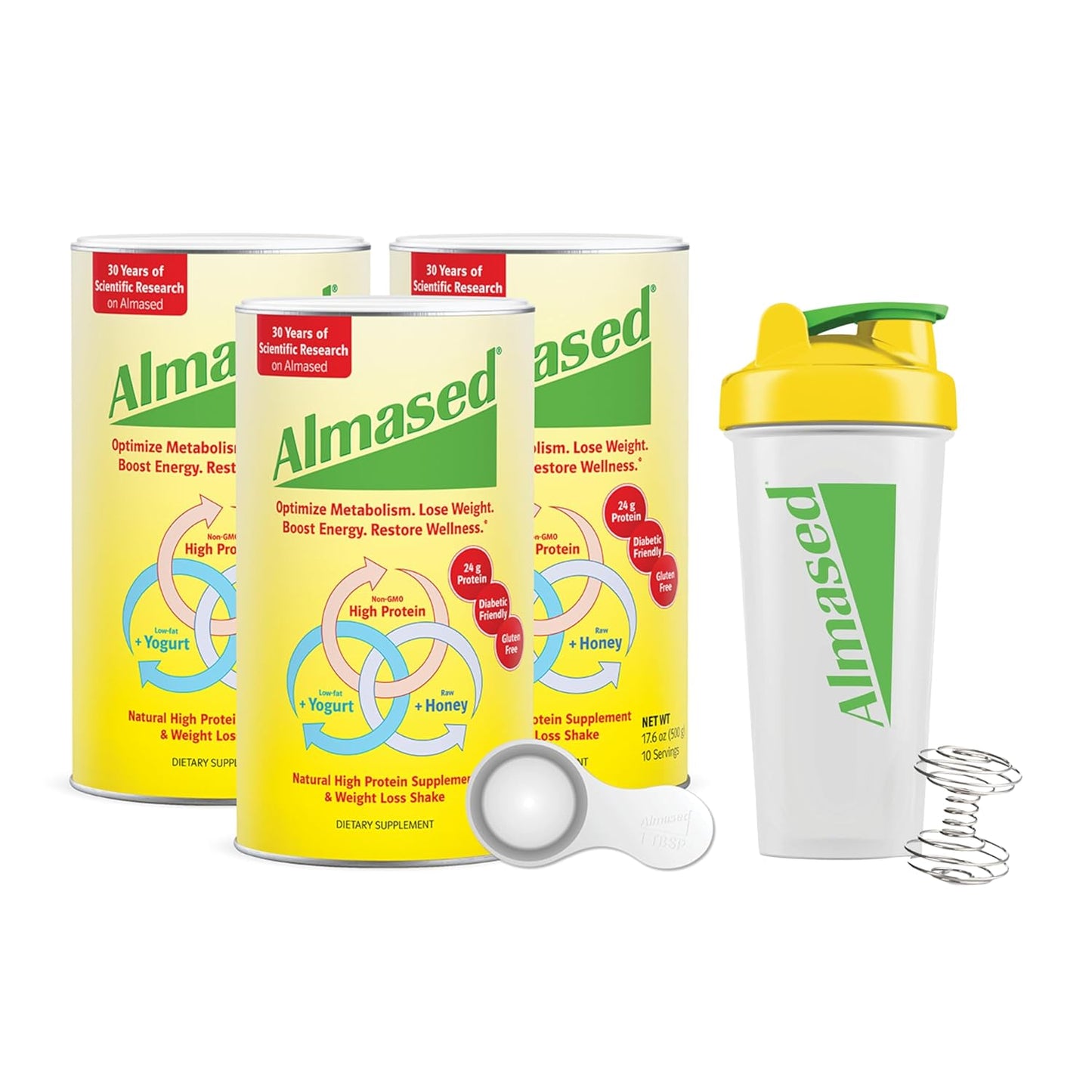 Almased Meal Replacement Shake Protein Powder for Weight Loss, Natural GLP-1 Support, Gluten-free, High Protein (Original Flavor)