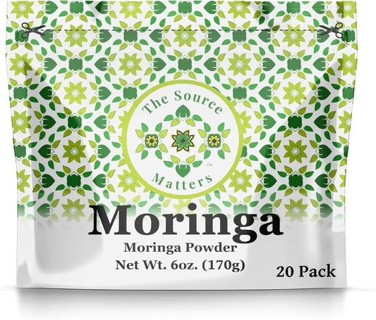 Superfood Moringa Powder – Fresh Dried Organic Moringa Leaf from Indonesia – Nutritious Greens & Complete Plant Protein – Certified USDA Organic – 170g Pouch, 42 Servings (20 Pack)
