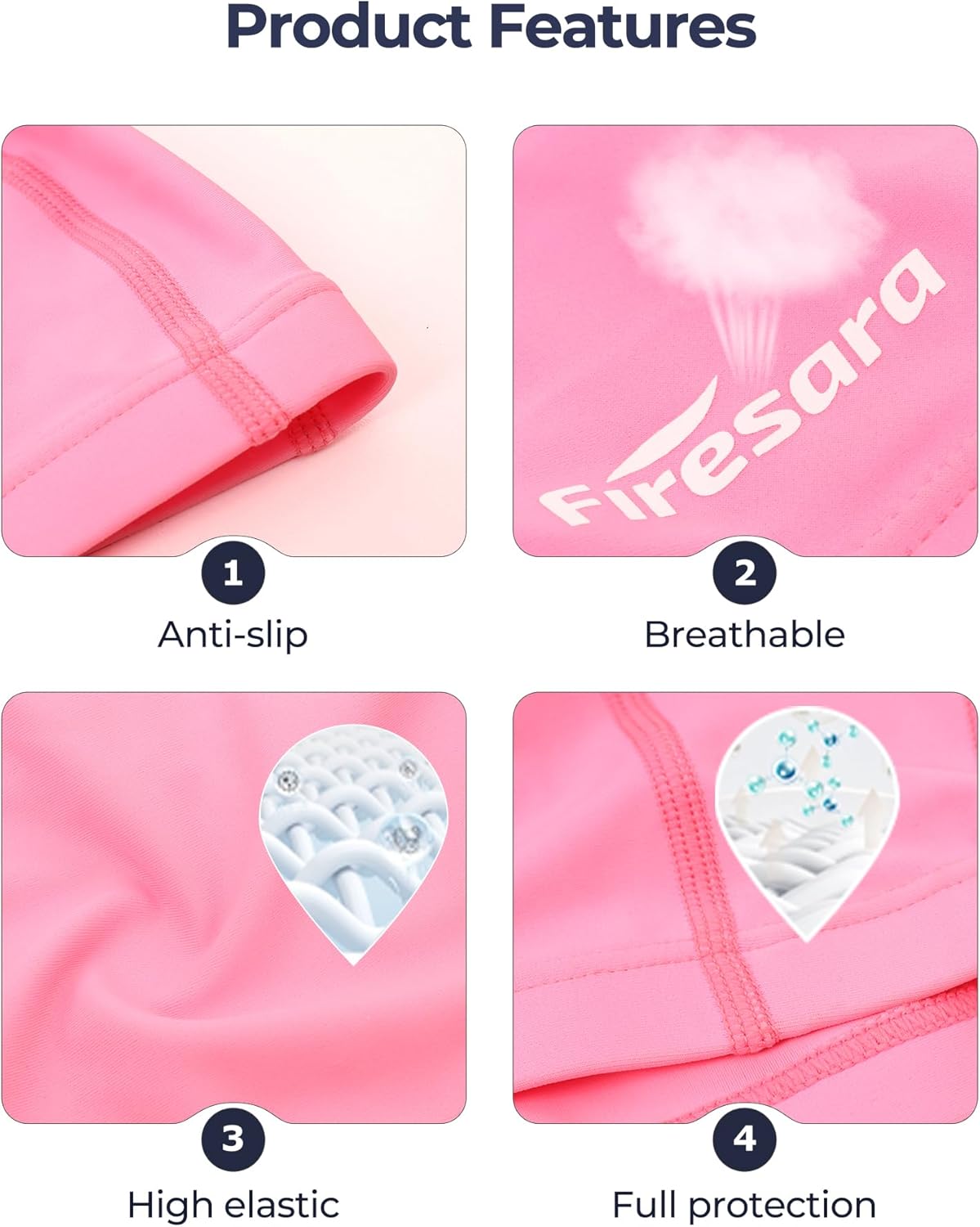 Firesara Fabric Swim Cap, High Elasticity Swimming Cap Keeps Hair Clean Breathable Fit Both Long Hair Short Hair, Swim Caps Woman Girls Men Kids One Size Hat