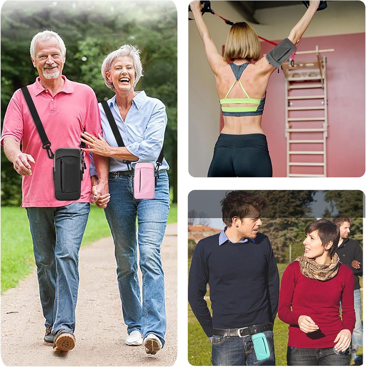 Phone Holder Arm Bands for Running Armband Small Crossbody Bags for Women Kids,iPhone 15 14 13 12 11 Pro Max Xs Xr X 6 7 8 Plus SE Mini Galaxy Ultra Edge S24 S23 Note