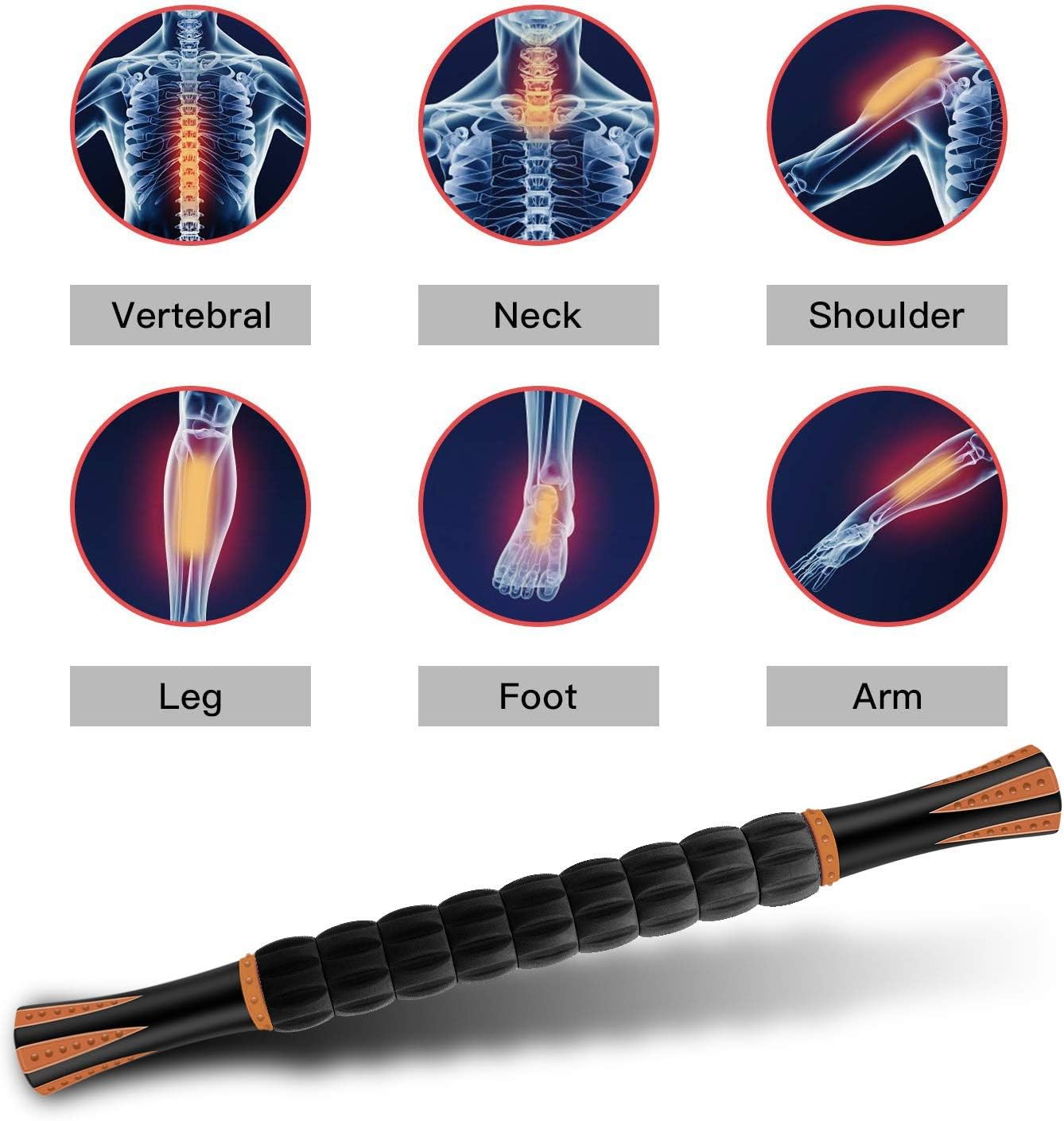 Muscle Roller Stick for Athletes - Massage Roller to Reduce Muscle Soreness, Cramping & Tightness in Legs, Arms, Back & Calves-Body-Building Apparatus
