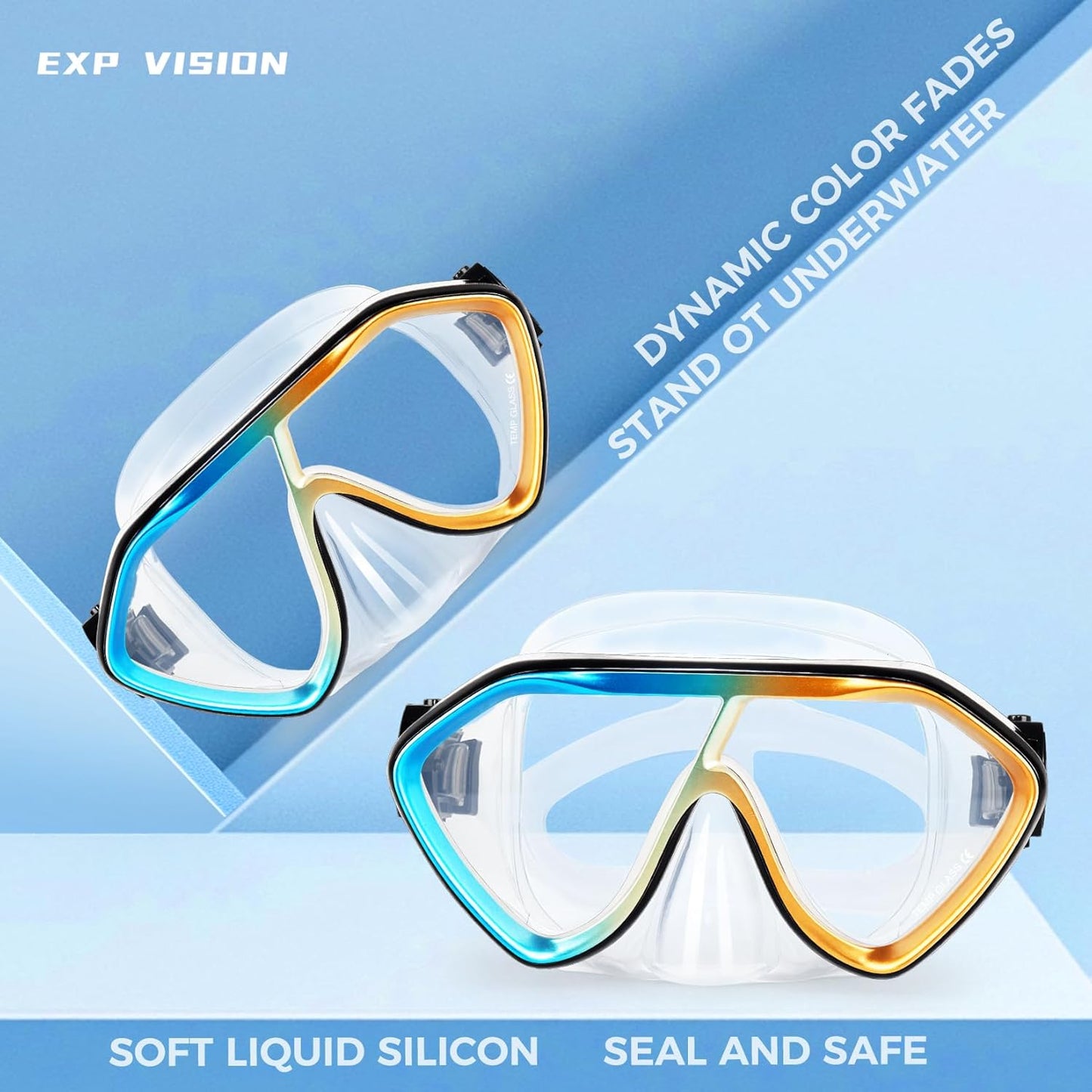 Scuba Diving Mask for Adults - Premium Anti-Fog Snorkeling Mask Comfortable & Leak-Proof Swim Goggles with Nose Cover for Scuba Diving, Snorkeling & Underwater Adventures