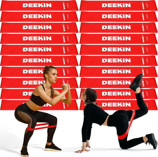 Deekin 20 Pcs Resistance Bands Resistance Loop Exercise Bands Exercise Equipment Elastic Drap Ring for Women and Men Home Fitness, Gym, Yoga