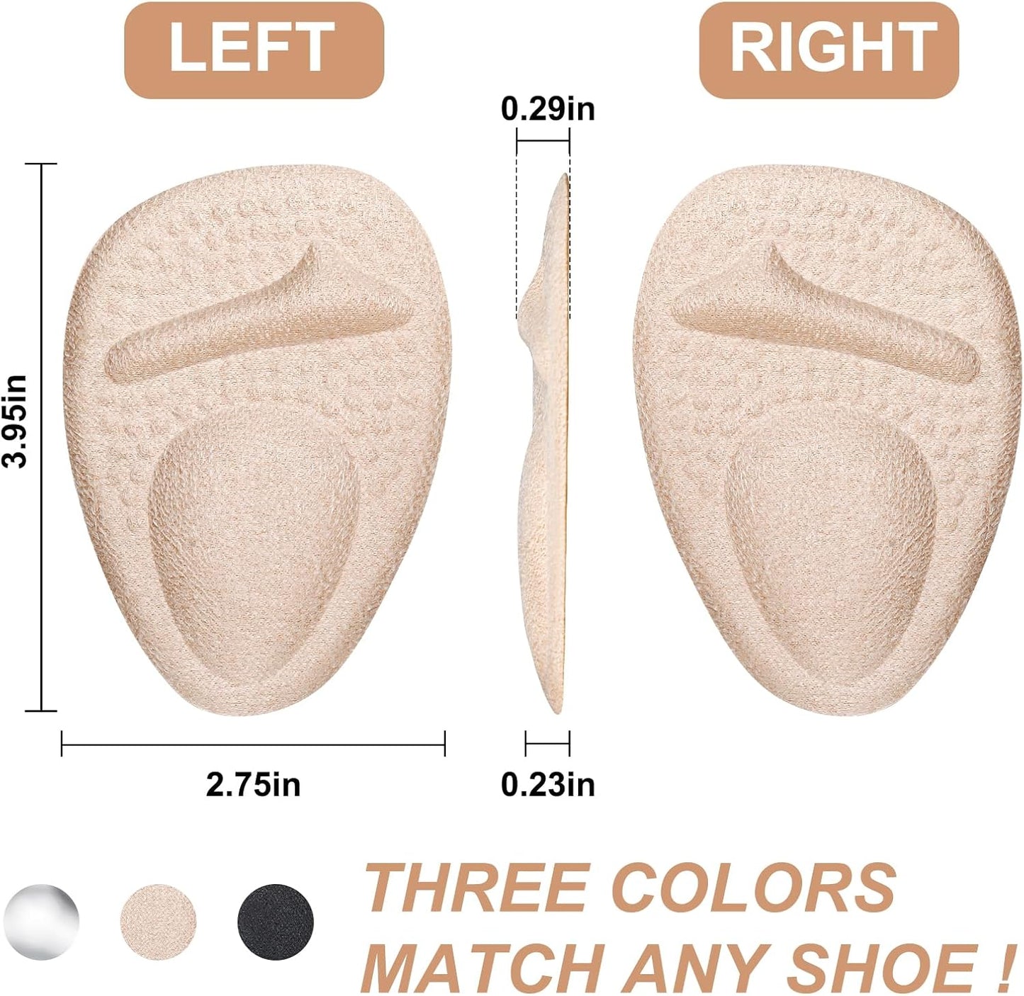 Ball of Foot Cushions, Metatarsal Pads Women, High Heels Non-Slip Comfort Pads, Shoe Support for Metatarsalgia Mortons Neuroma Pain Relief (2 Pairs)