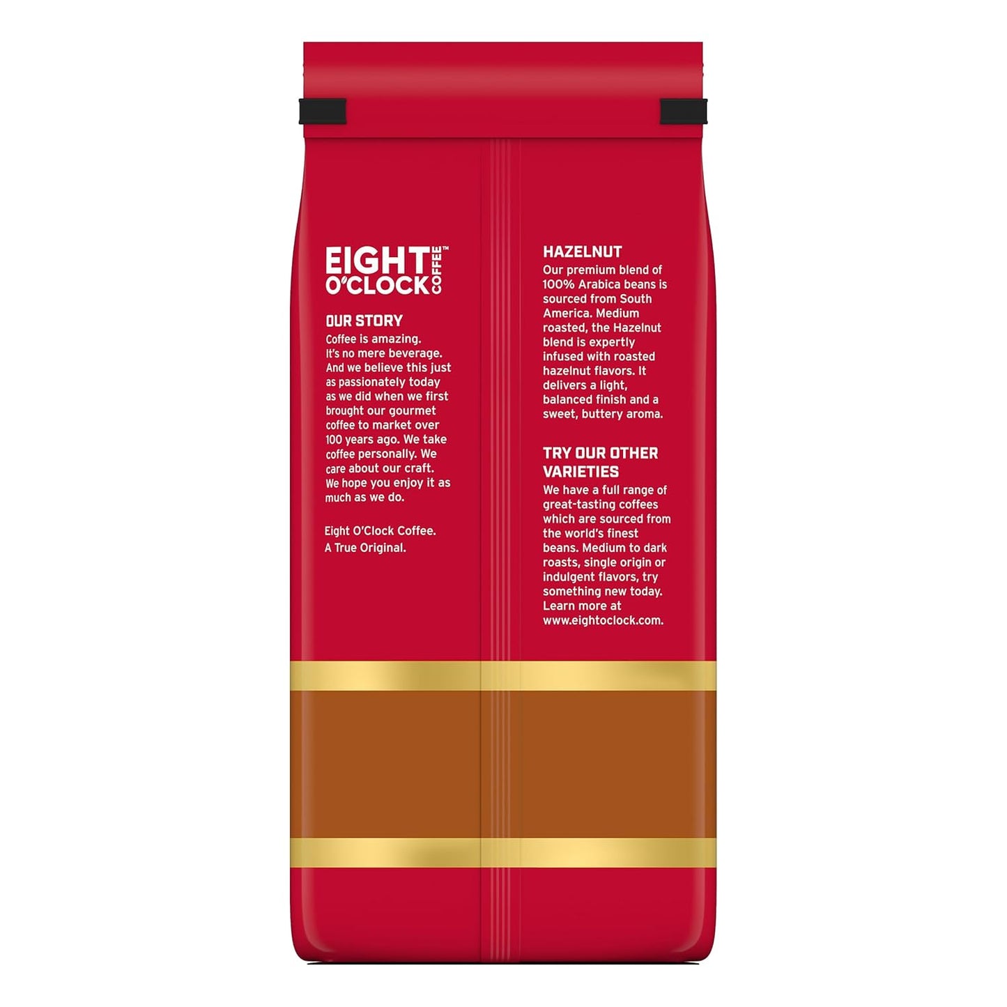 Eight O'Clock Coffee Hazelnut Ground Coffee, Medium Roast, 30 Ounce (Pack of 1) - Buttery, Smooth & Nutty