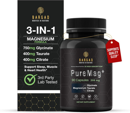Magnesium Glycinate 750mg | High Absorption Formula for Sleep, Muscle Relaxation & Calm Support | Non-Laxative, Vegan Capsules – Magnesium Supplement for Men & Women – 90 Count