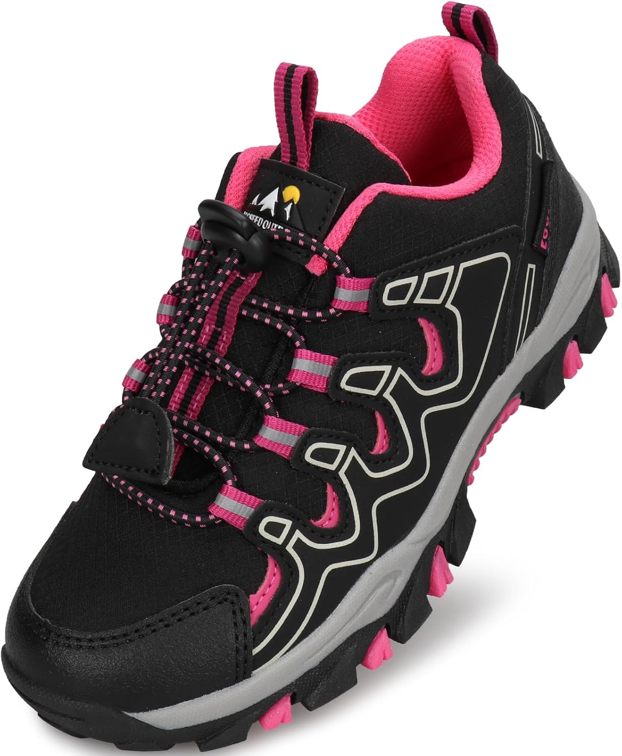 UOVO Boys Girls Hiking Shoes Kids Waterproof Running Trail Fashion Sneakers Breathable Lightweight Non-Slip Outdoor Walking Sports Shoe(Little/Big Kids)