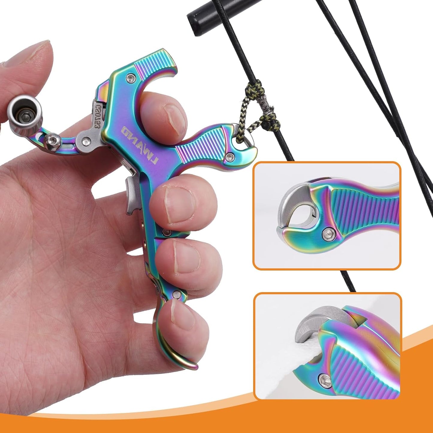 LWANO Archery Compound Bow Release Aids Trigger 3-4 Finger Adjustable Wristband Thumb Arrow Release Aids for Adults Youth Hunting Shooting Training Accessories