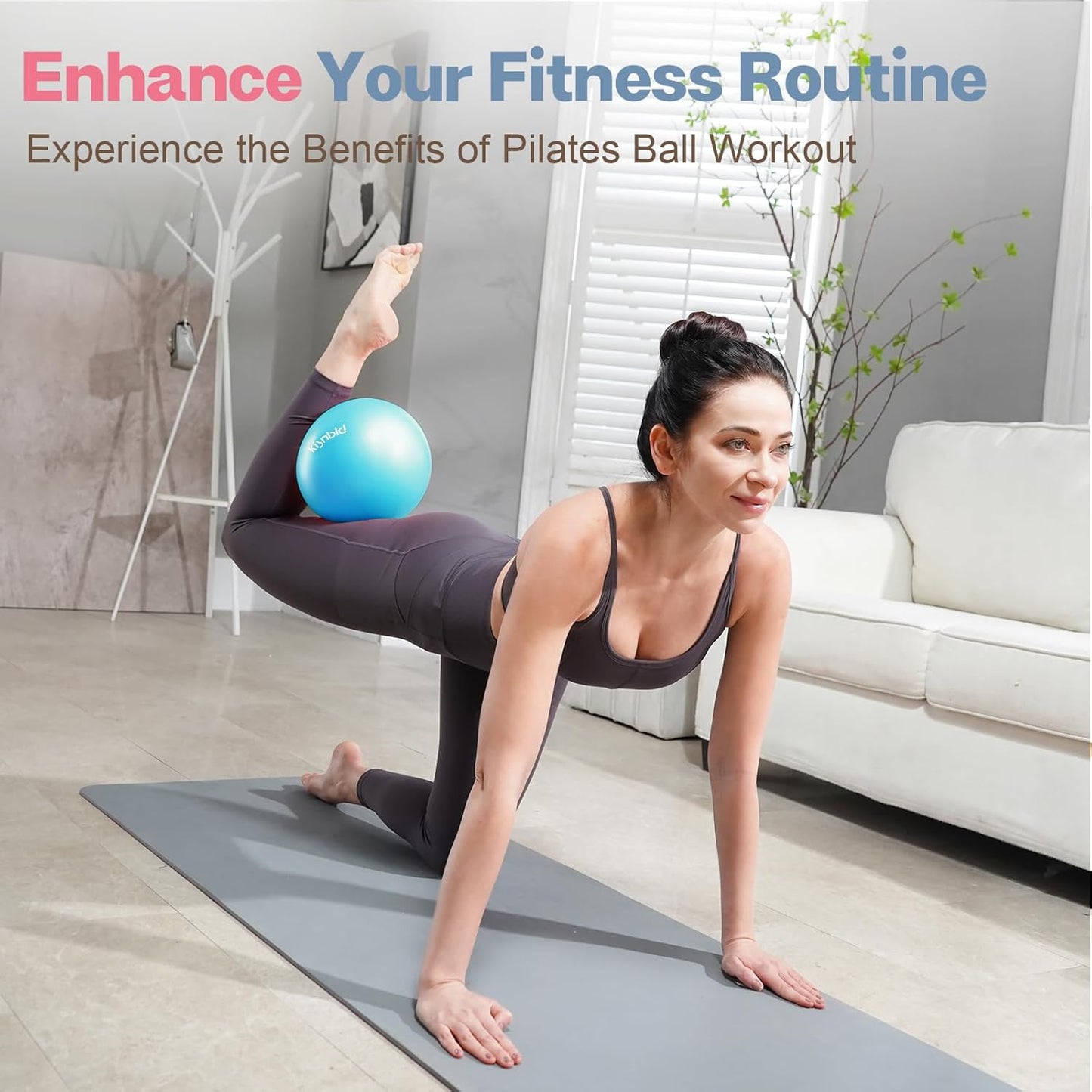 Small Exercise Ball, 9 Inch Mini Pilates Ball, Anti Burst and Slip Resistant Mini Yoga Ball for Stability, Fitness, Physical Therapy, Stretching & Core Strength Workout at Home Gym & Office