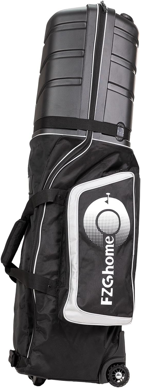 Golf Travel Bags for Airlines with Hard Case Top & Wheels, Hard Shell Top Protect Golf Club, 1680D Heavy Duty Oxford, Wide-Mouth Effortless Packing, Lightweight, MidnightFjord