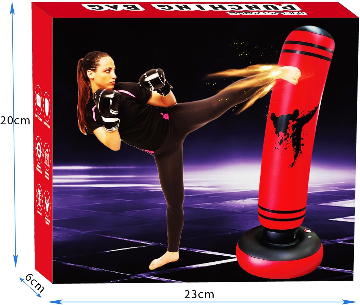 Punching Bag Kid,Boxing Bag for Kids,Inflatable Dummy, Inflatable Punching Bag, De-Stress Boxing Bag for Kids.