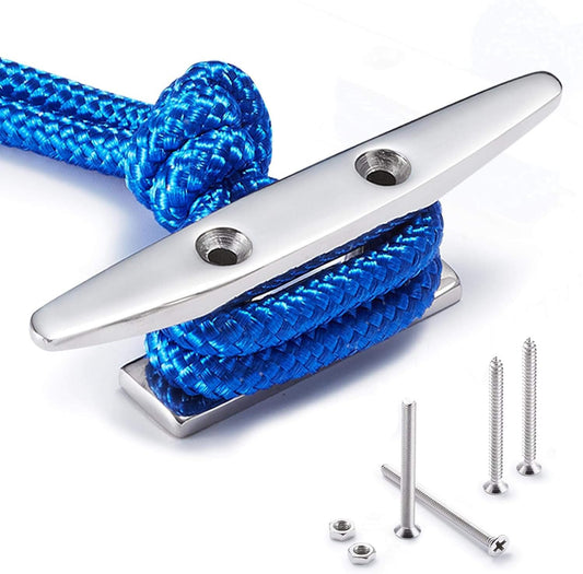 Boat Cleat Open Base Boat Cleat 4/5/6/8 inch, Dock Cleat All 316 Stainless Steel Boat Mooring Accessories, Include Installation Accessories Screws