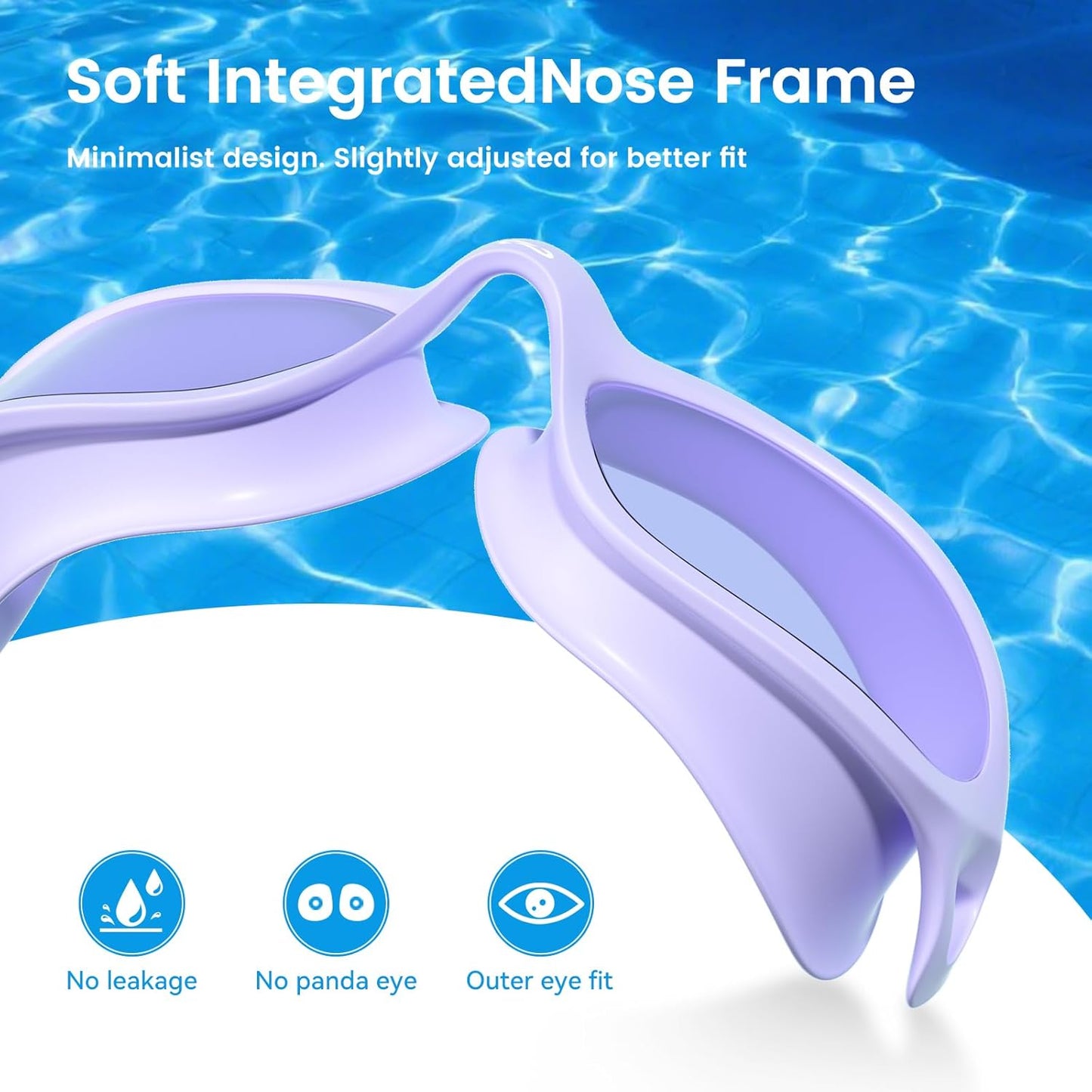 COPOZZ Swim Goggles Adult Women, Swimming Goggles for Women & Men, Anti-Fog No Leaking UV Protection for Adult