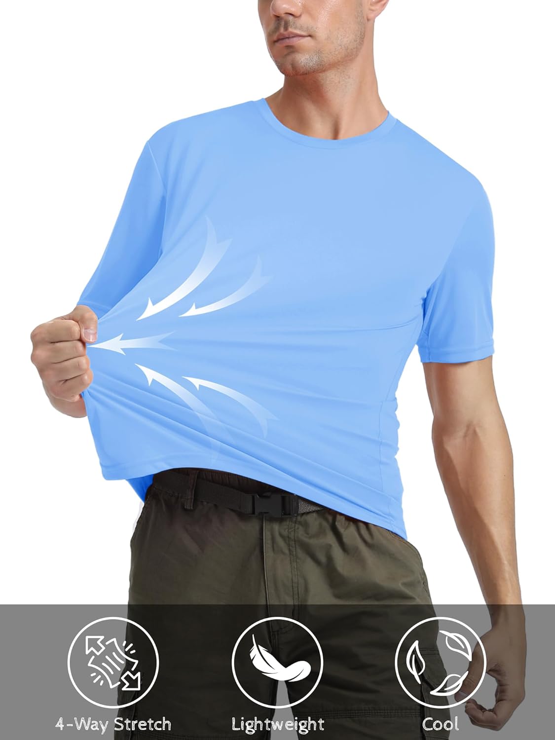 MAGCOMSEN Men's Short Sleeve UPF 50+ T-Shirt Quick Dry Rash Guard Athletic Running Swim Top Tee Performance Water Shirts