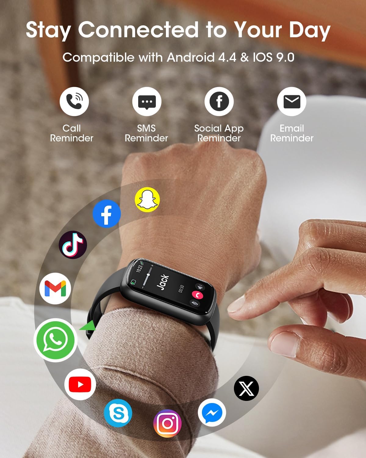 Health Fitness Tracker for Men Women: Smart Watch with 24H Heart Rate Monitor Blood Oxygen Sleep Tracker Calorie Step Counter 5ATM Waterproof Fitness Activity Trackers Compatible with iPhone Android