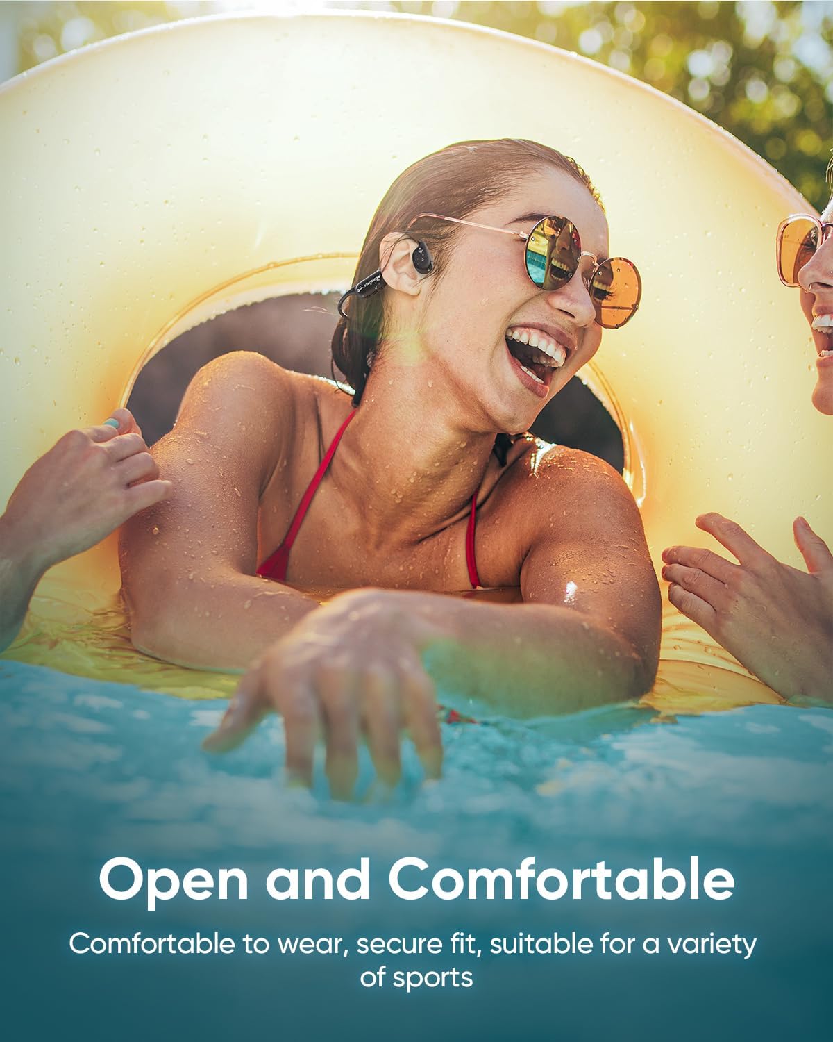 Swimming Headphones IP68 Waterproof, Bone Conduction Headphones MP3 Player Built-in 32G Memory, Bluetooth 5.4 Wireless Headset, Open Earphones Sports Suitable for Running, Cycling, Exercise