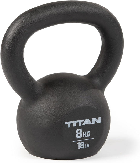 Titan Fitness Cast Iron Kettlebell, Single Piece Casting, KG and LB Markings, Full Body Workout