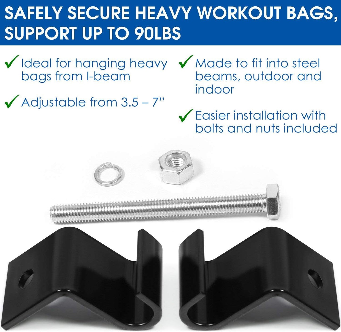 Yes4All Punching Bag Hanger, Stainless Steel Swivel Chain with 4 Snap Hooks for Heavy Bag, Gym Swing, Trapeze, and Hammock