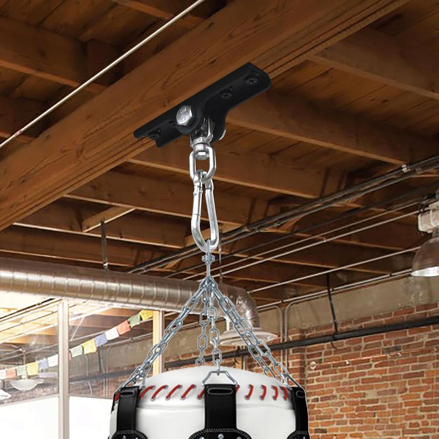 Heavy Bag Hanger - Heavy Duty Punching Bag Mount Hanger Bracket,360° Rotation Wall Ceiling Mount Wood Beam Hook for Boxing Muay Thai Training,Aerial Yoga Swing & Hammock