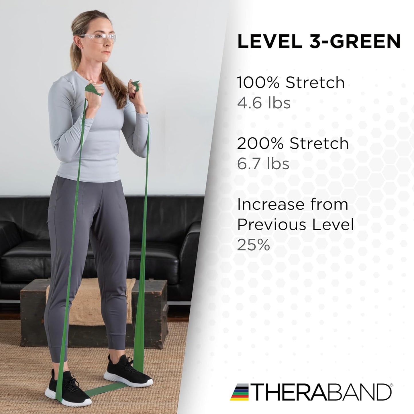 THERABAND Resistance Bands, 50 Yard Roll Professional Latex Elastic Fitness Band For Upper & Lower Body & Core Exercise, Physical Therapy, Pilates, Yoga, Stretching, Home Workouts, & Rehab
