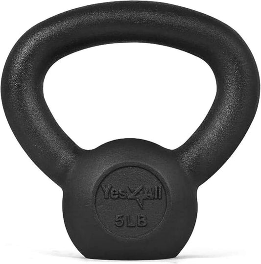 Yes4All 5-80 lbs Cast Iron Kettlebell for Dumbbell Weights Exercises, Gym, Full Body Home Workout Equipment, Push up, Grip and Strength Training