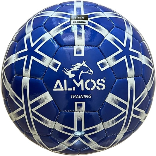 Almos Training Soccer Ball – for Club Match, Training, Match Performance, Indoor & Outdoor Soccer, Suitable for Grass & Astro | PVC Soccer Ball | Size 4 & Size 5 for Adult Soccer Players, Blue |