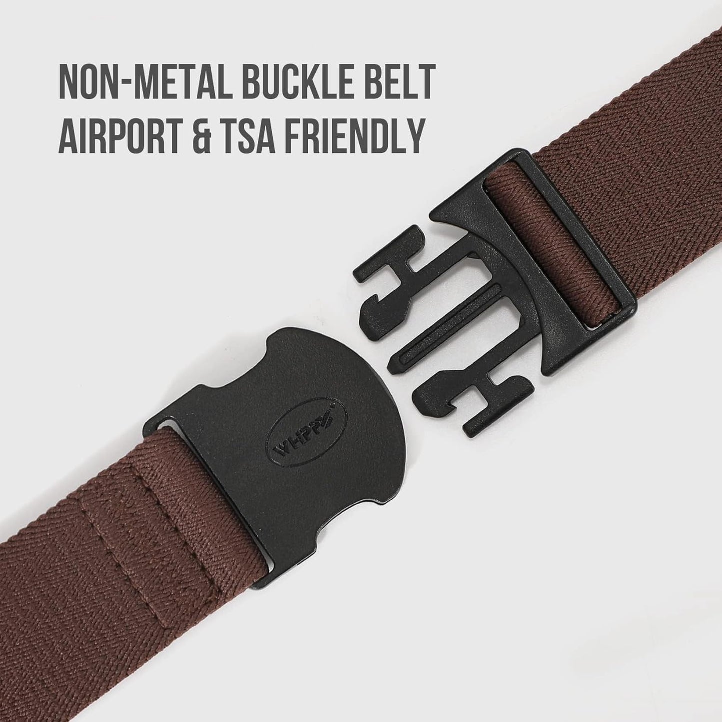 WHIPPY Mens Elastic Stretch Belt Unisex Adventure Web Belt for Women Men with Non-Metal Buckle Adjustable Belts