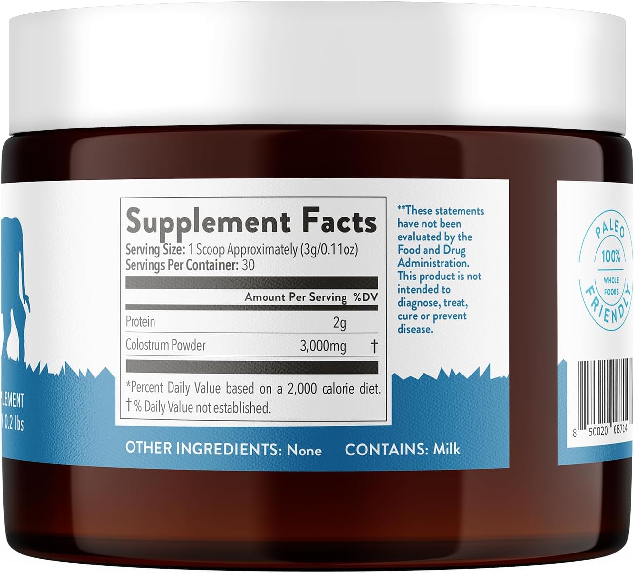 Equip Foods Core Bovine Colostrum Powder - 3,000mg Grass Fed Colostrum Supplement - Gut Health, Immunity, Recovery Lactoferrin Supplements - Keto Friendly Bovine Colostrum, 30 Servings, Unflavored