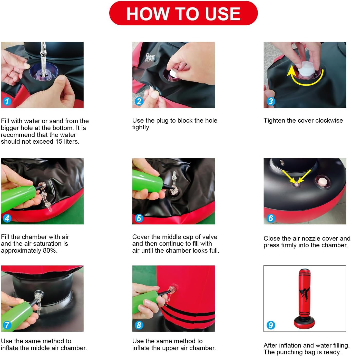 Punching Bag Kid,Boxing Bag for Kids,Inflatable Dummy, Inflatable Punching Bag, De-Stress Boxing Bag for Kids.