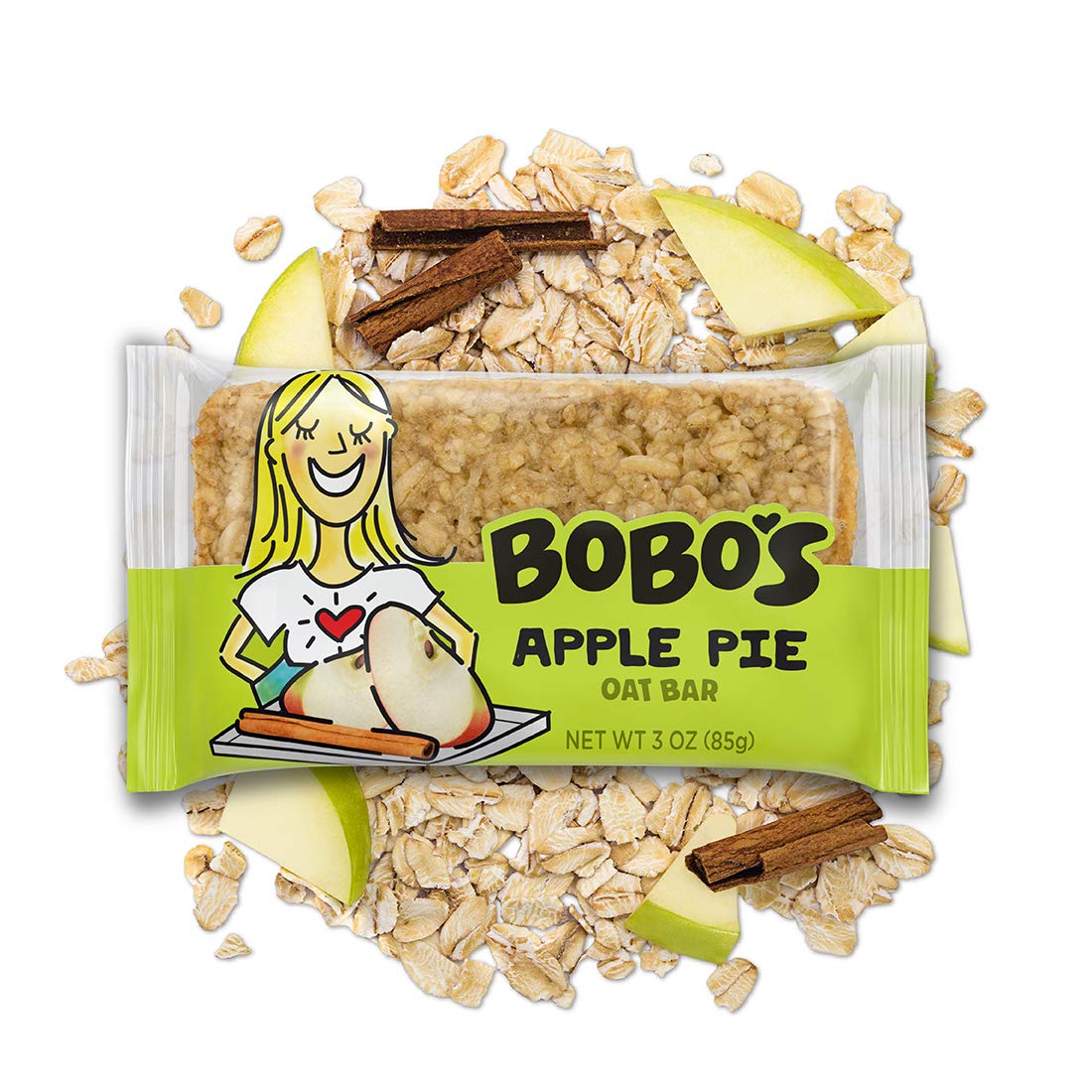 Bobo's Oat Bars, Apple Pie, 3 oz Bar (12 Pack), Gluten Free Whole Grain Snack and Breakfast Bar