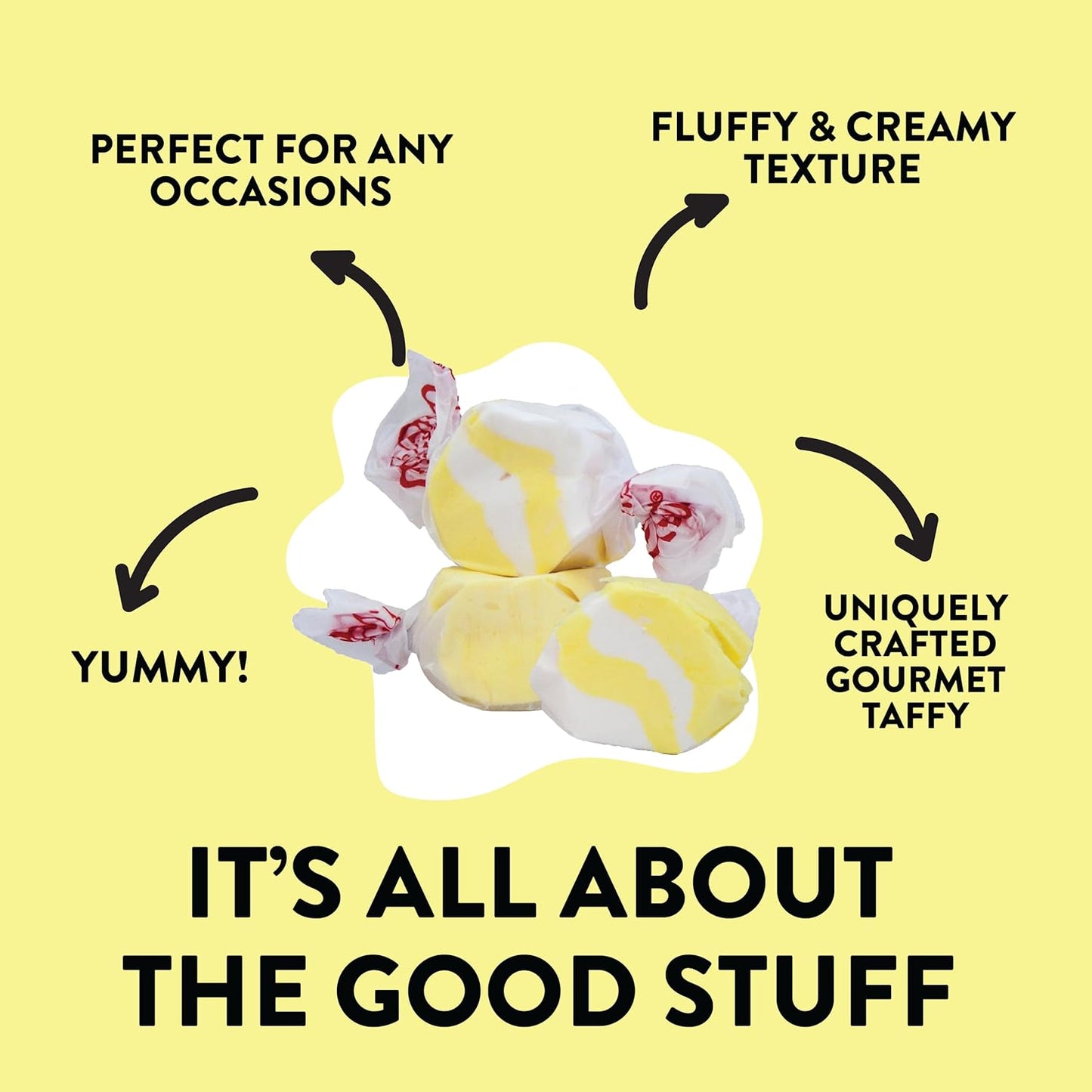 Taffy Town Saltwater Taffy, Buttered Popcorn, 2.5Lb