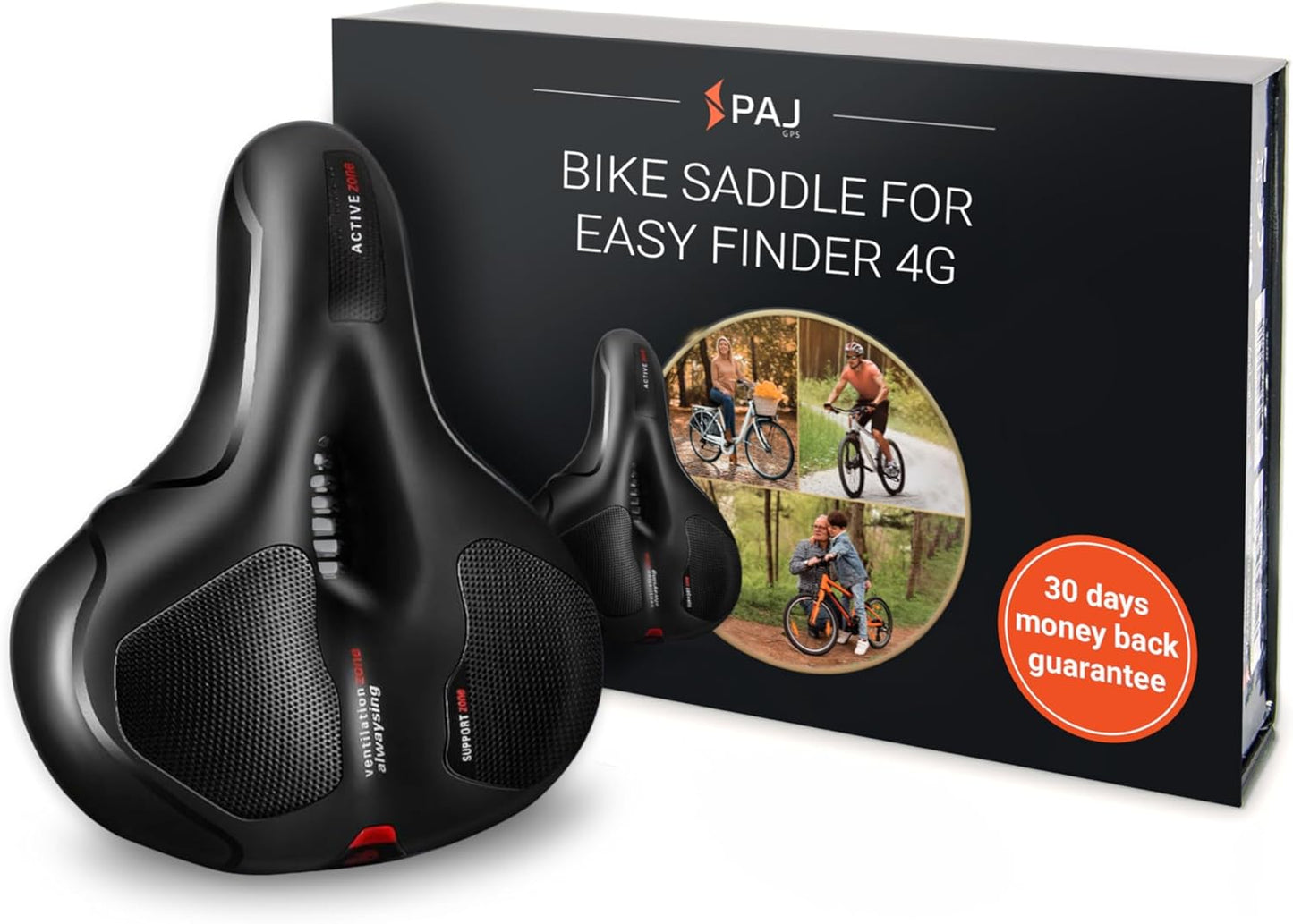 PAJ GPS Bike seat Without Holder - Cloud Comfort Technology - Suitable in Conjunction with The Easy Finder 4G (not Included) as a GPS Tracker for Bicycles, e-Bikes, MTBs, Bicycle Saddle etc.