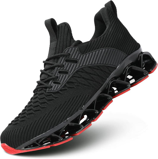 Men's Slip on Walking Running Shoes Blade Tennis Casual Fashion Sneakers Comfort Non Slip Work Sport Athletic Trainer