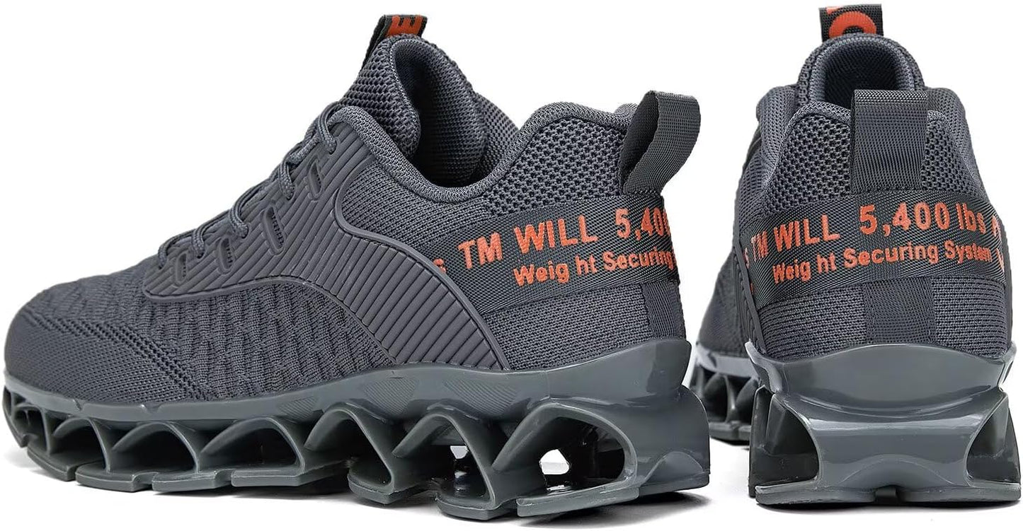 Vooncosir Men's Fashion Sneakers Breathable Mesh Running Shoes Blade Non Slip Soft Sole Casual Athletic Walking Shoes