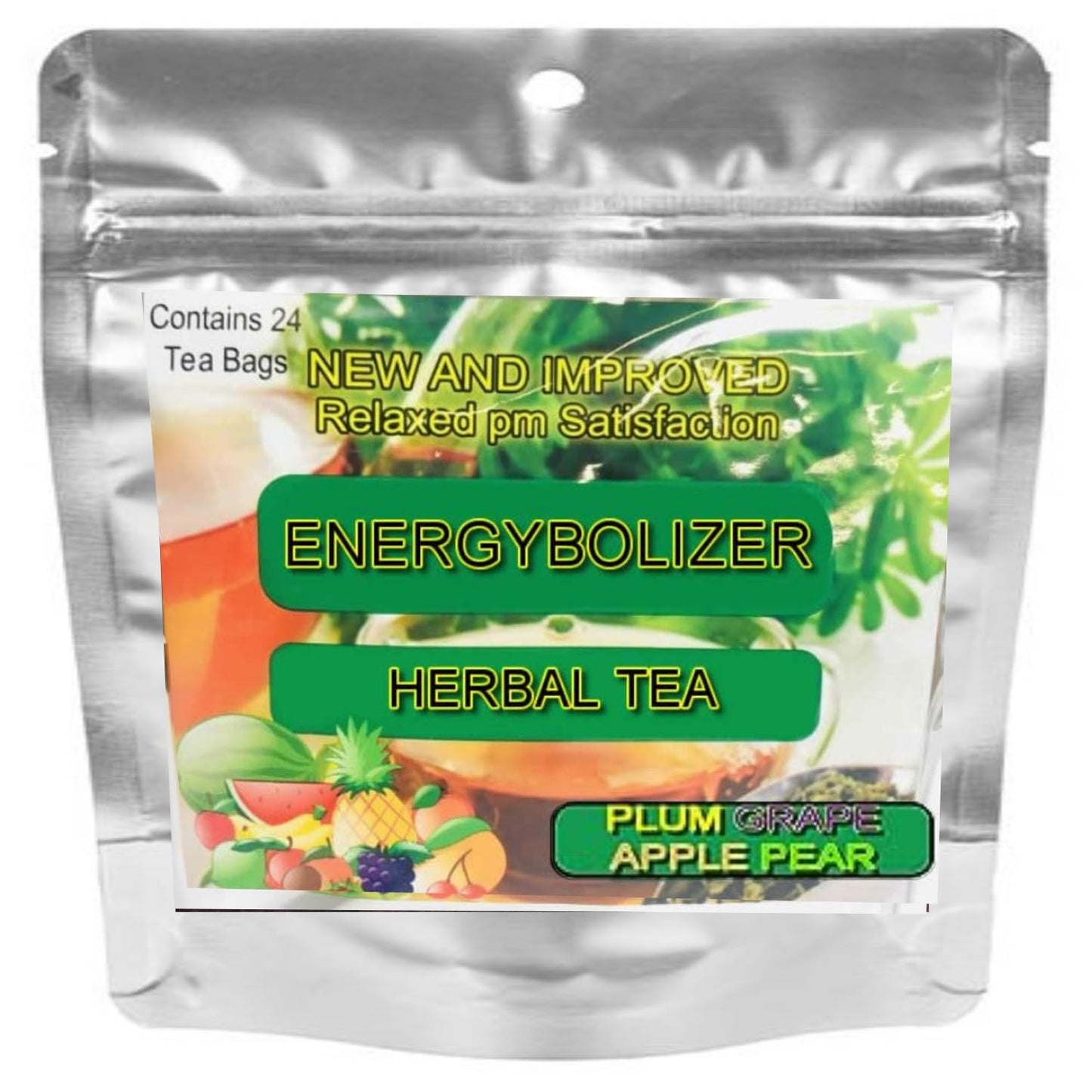 Energybolizer Perfect Weight Herbal Tea (24 Bags)| Natural Energy Booster for Women and Men | Increase Energy, Improve Digestion (Plum Grape Apple Pear)