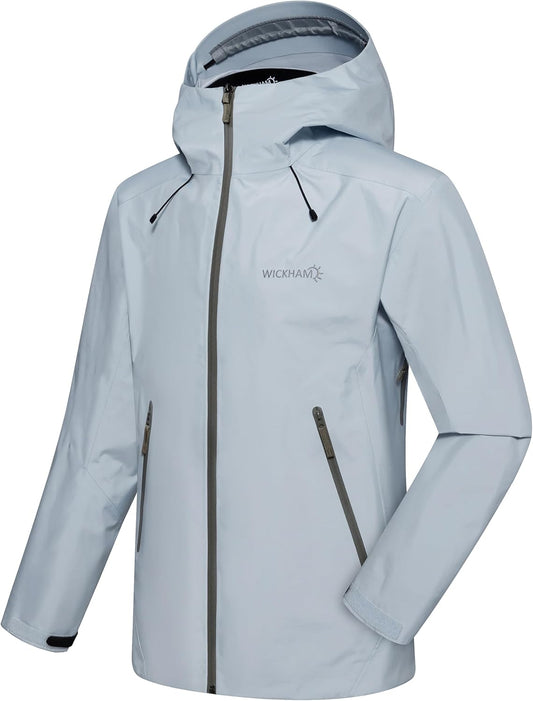 WICKHAM Men's High-performance Rain Jacket Outdoor Waterproof Windproof Coat fully Sealed Seams Shell for Expedition,Golf