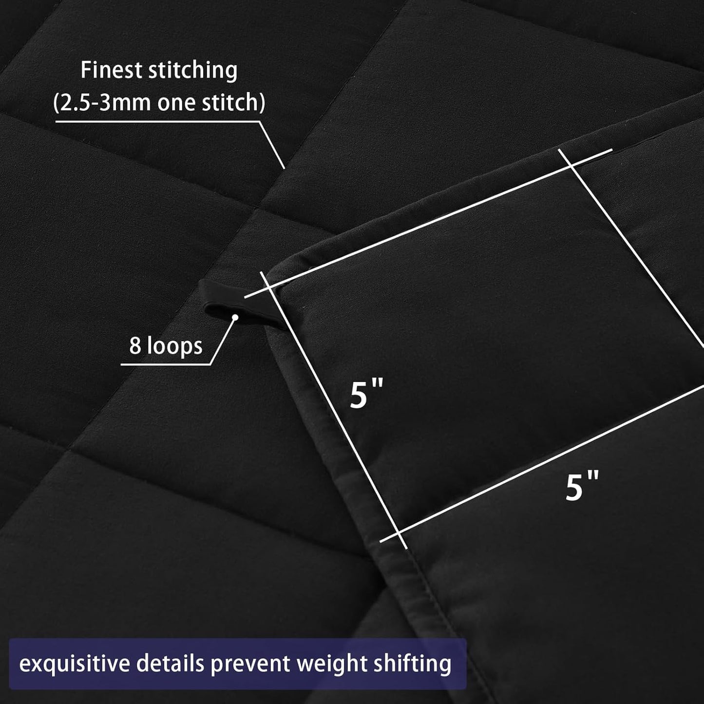 yescool Weighted Blanket for Adults (17 lbs, 48" x 72", Black) Cooling Heavy Blanket for Sleeping Perfect for 190-210 lbs, Twin Size Breathable Blanket with Premium Glass Bead, Machine Washable