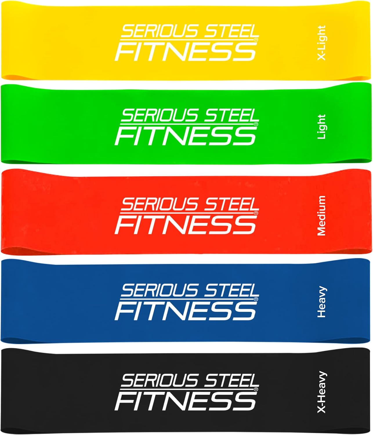 Serious Steel Fitness Mini Resistance Loop Bands | Rehab and Prehab Stretch Bands | 12" Exercise Workout Bands (Sets of 5 Pack and Sets of 10 Pack Trainer Options Available!)