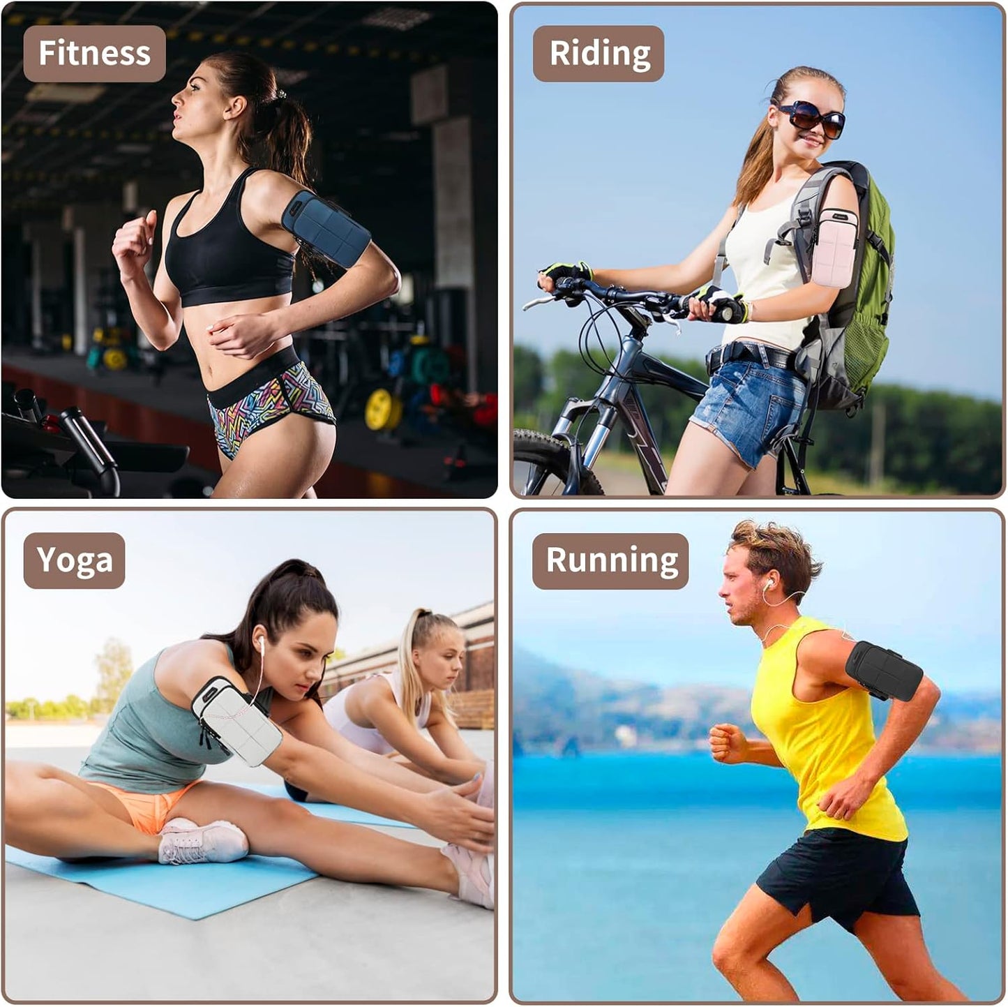 Phone Holder, Arm Bands for Workout, Use for Running, Walking, Hiking & Biking (Blue)