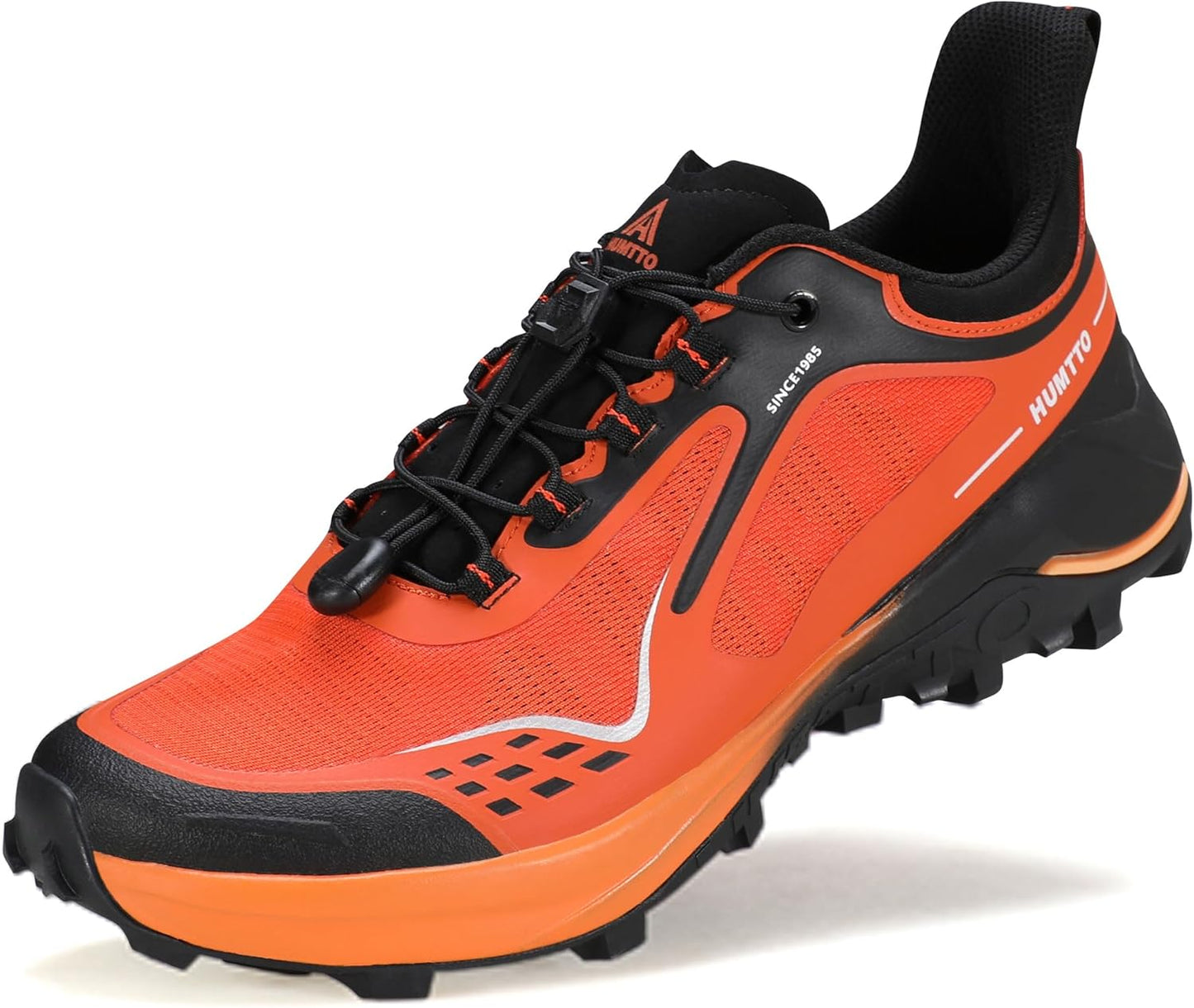 HUMTTO Men's Quick Laces Hiking Sneaker Lightweight Breathable Walking Outdoors Trail Running Shoes