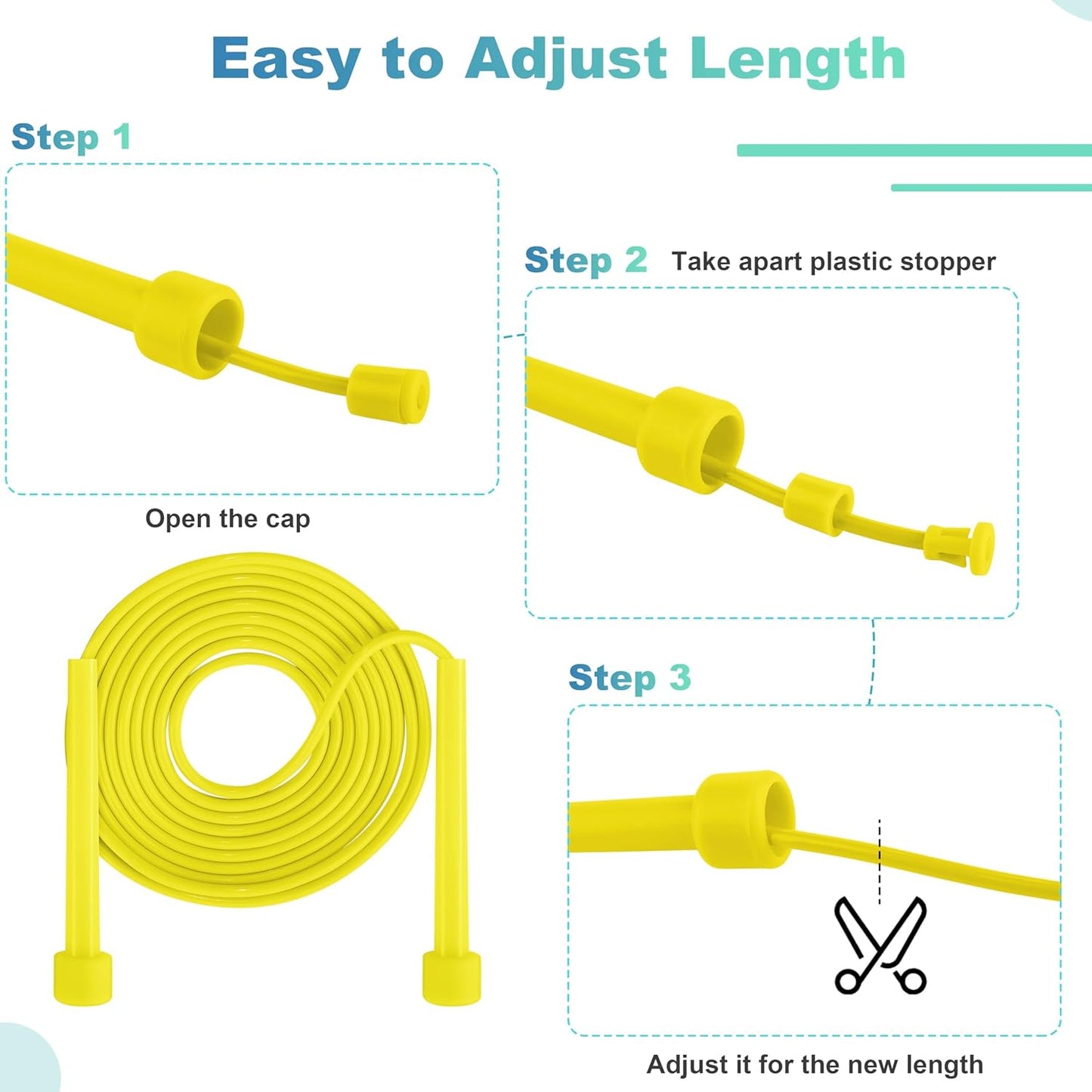 Aodaer PVC Skipping Rope Adjustable Jump Rope for Kids Multicolor Jump Rope Bulk with Plastic Handles Lightweight for Outdoor Fitness Exercise and Weight Loss, Training and Racing