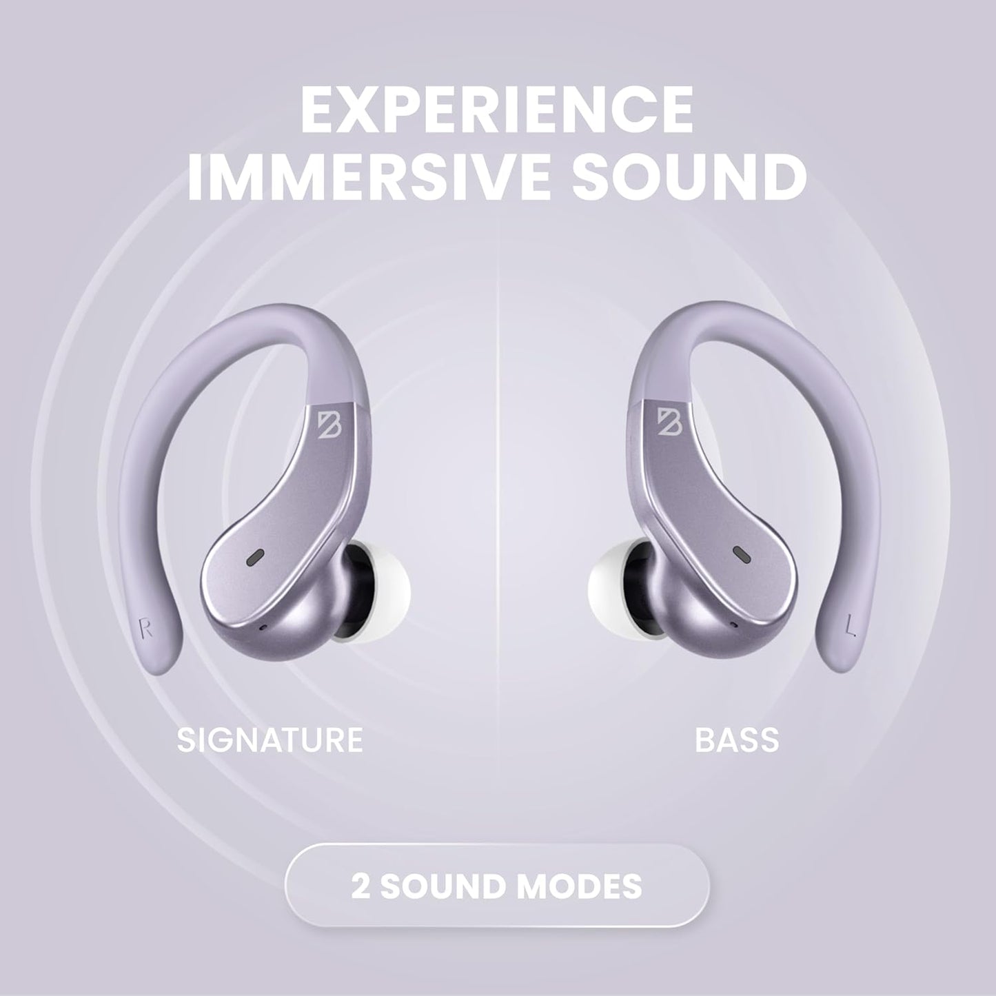 Back Bay Audio - Runner's Wireless Earbuds Bluetooth Headphones for Sports, Hook Over The Ear Buds, Deep Bass, Wrap Around Earphones with Earhooks for Running, Workout Wireless Headphones for The Gym