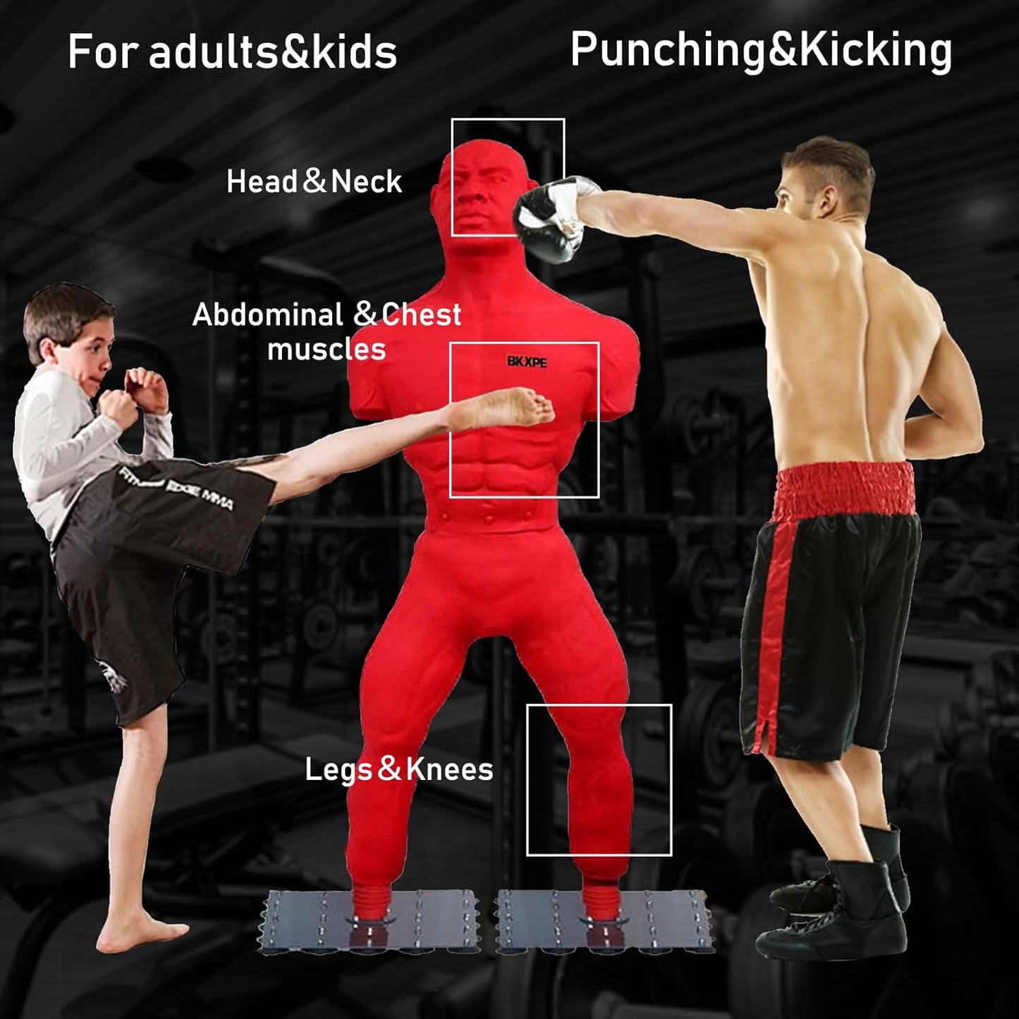 Freestanding Punching Bag Boxing Dummy for Adults Fighting Bag Stand Kick Boxing Mannequin Training Dummy Martial Arts