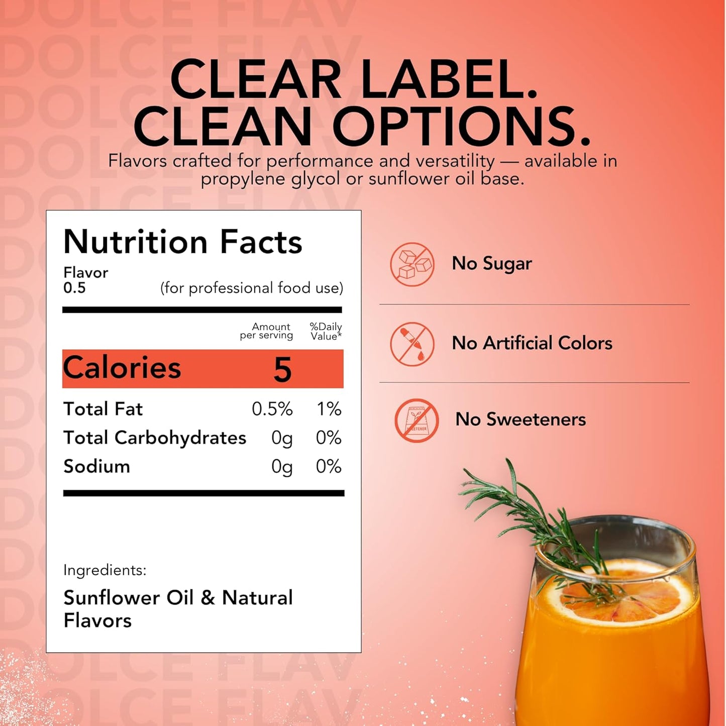 Dolce Flav Natural Blood Orange Extract – 2 Ounce Oil-Soluble Kosher, Sugar-Free, Concentrated Rich Citrus Flavoring for Baking, Chocolates & Desserts, Includes Measured Dropper