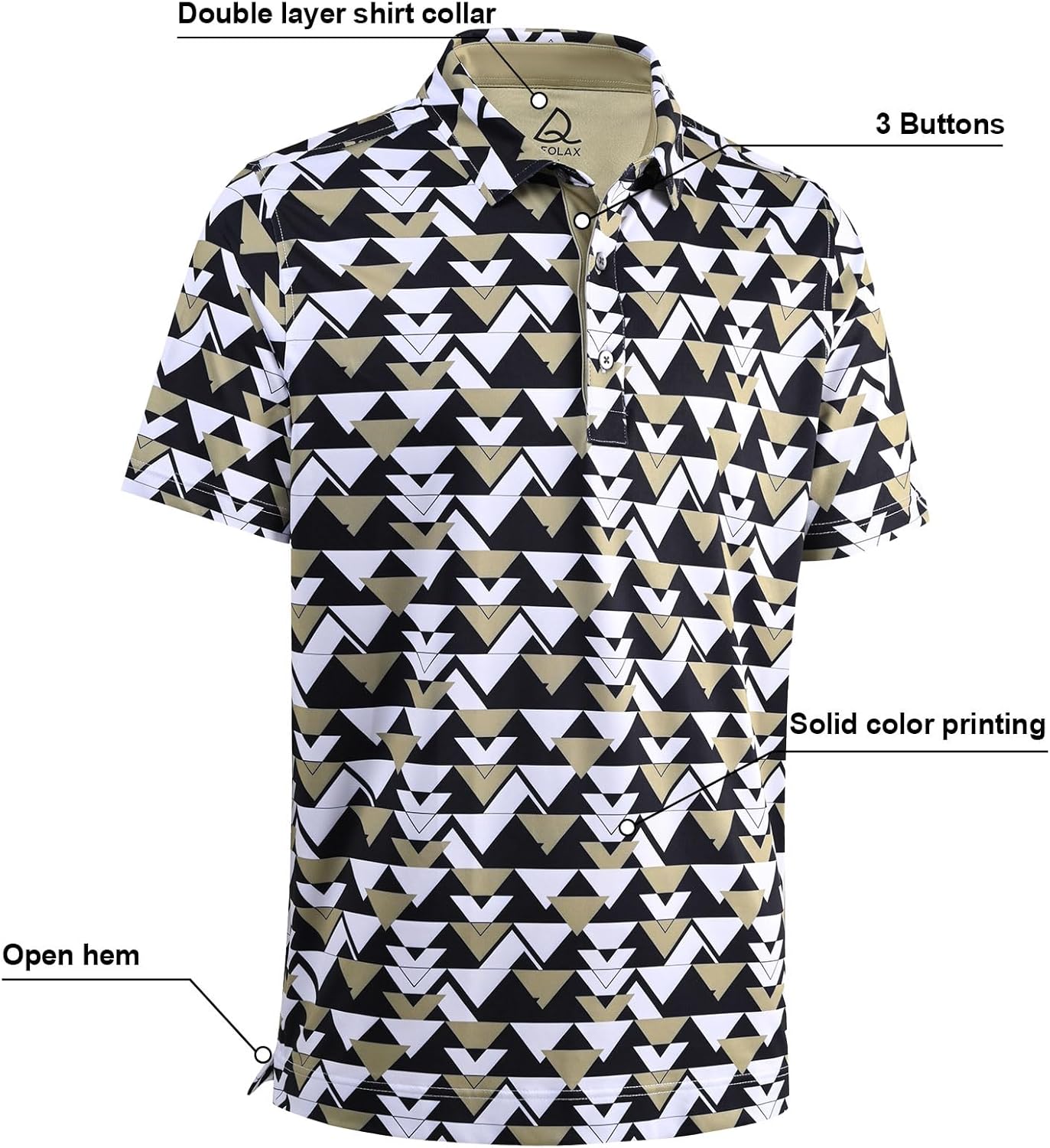 DEOLAX Mens Polo Shirts Fashion Print Mens Golf Shirt Dry Fit Mens Golf Polo Short Sleeve Quick Dry Funny Golf Shirt for Men