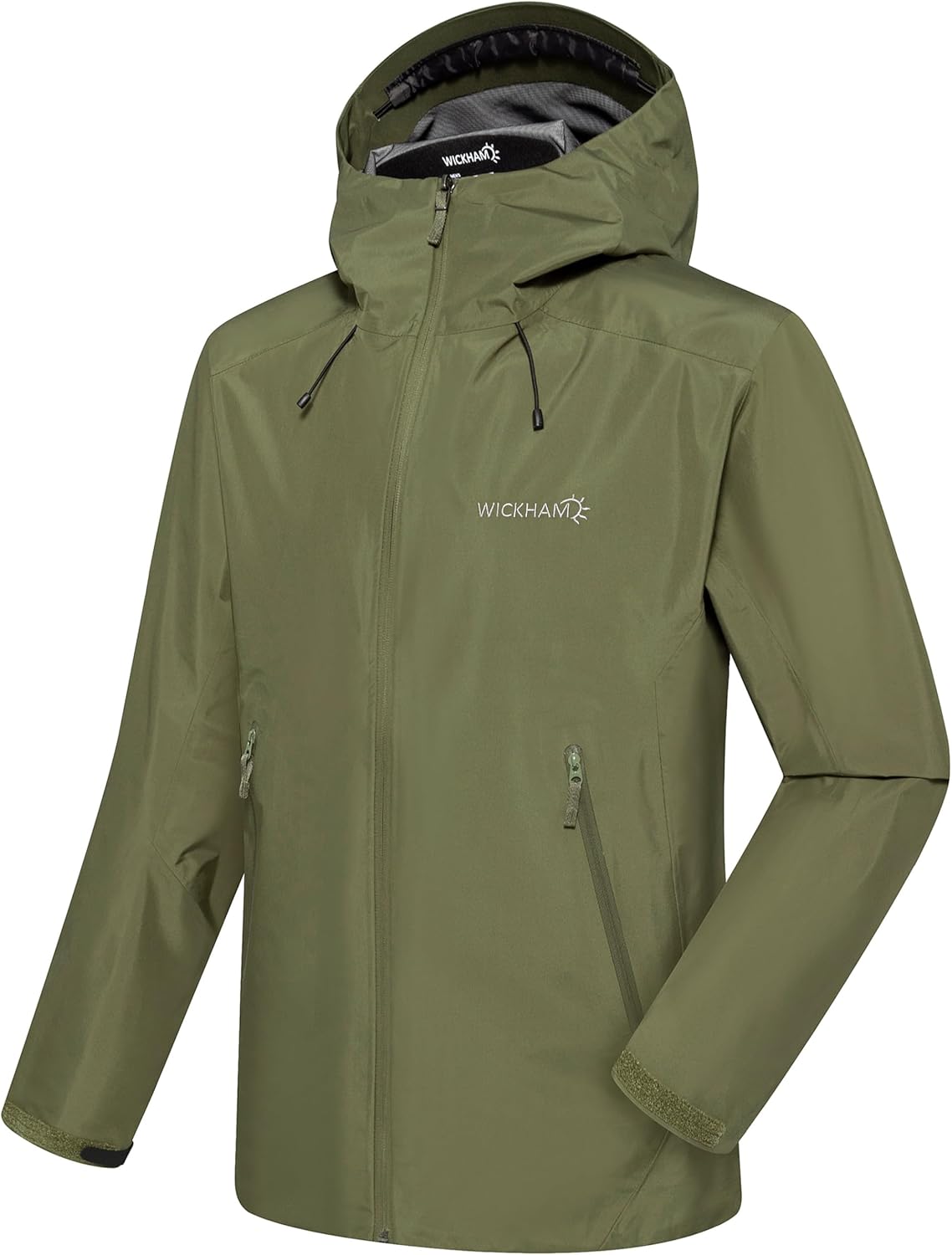 WICKHAM Men's High-performance Rain Jacket Outdoor Waterproof Windproof Coat fully Sealed Seams Shell for Expedition,Golf