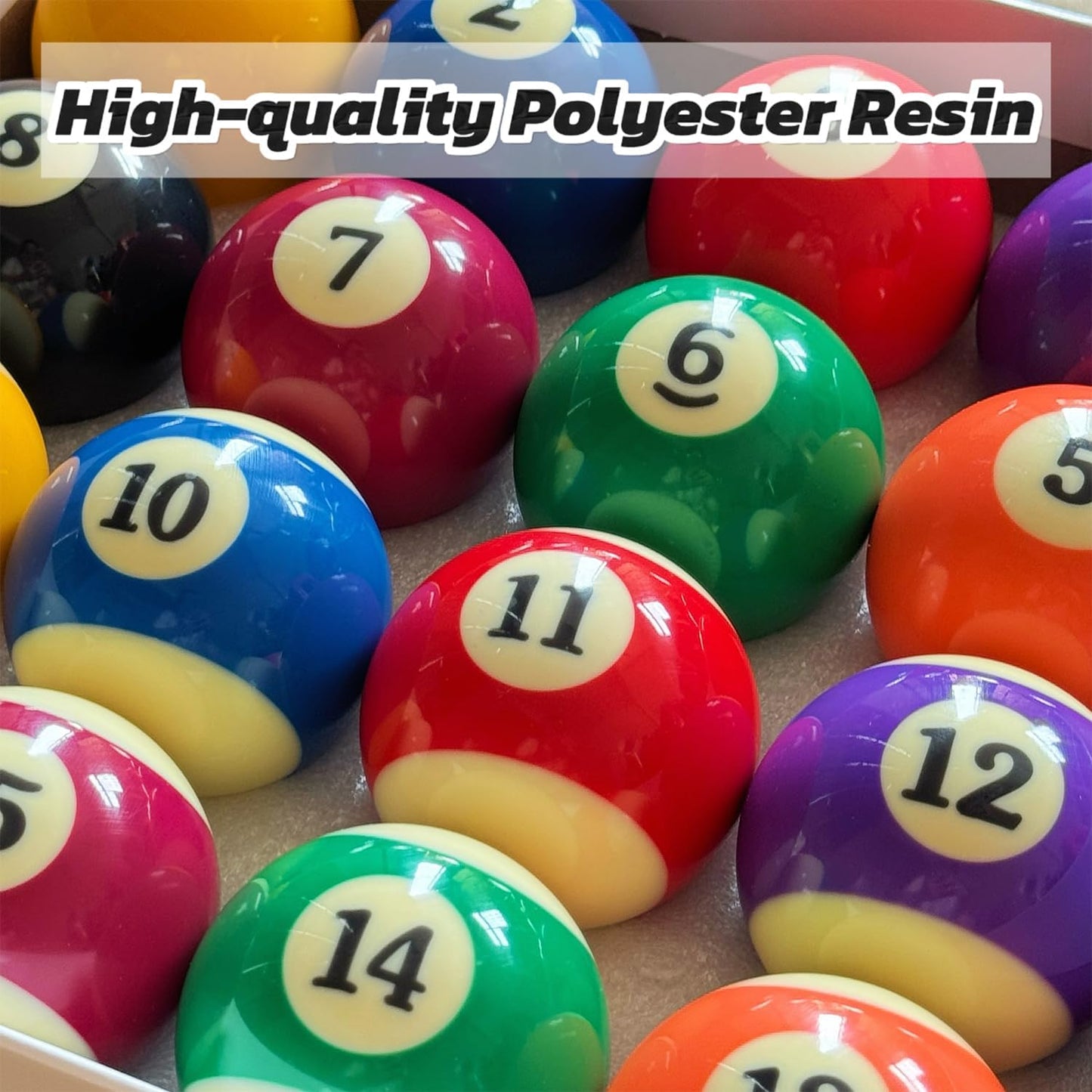 Billiard Balls Standard Set 16 Pool Table Balls 2-1/4 inch Replacement Billiard Cue Ball Set Professional Pool Table Accessories